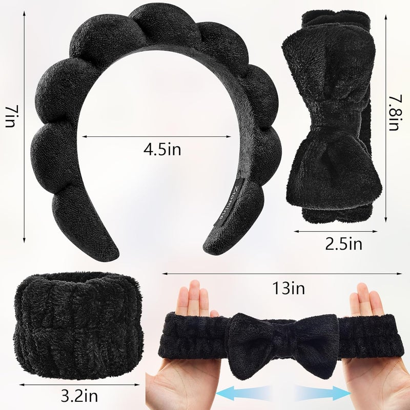 Ztomine Store Headbands for Women - Spa Headband and Wristband Set - Headband for Washing Face,Facial Mask,Makeup and Skin Care,Gifts for Women and Teen Girl Gifts Trendy Stuff - Image 2